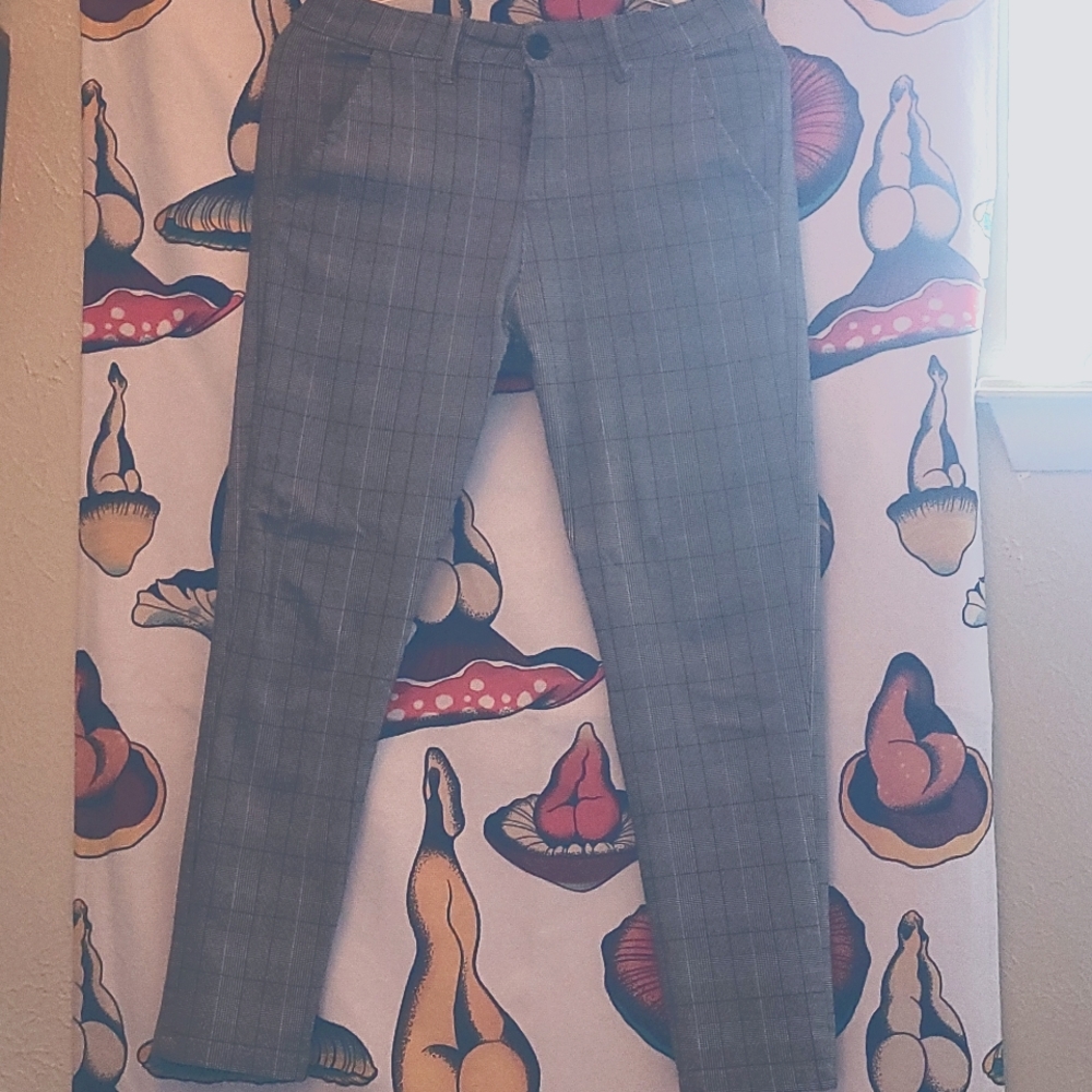 ZARA cropped plaid mens pant size 32 lightweight slightly worn
